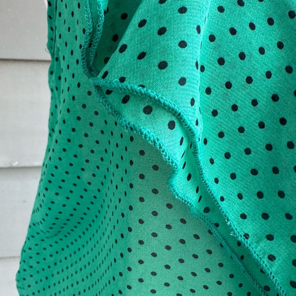 Green Polka Dot Ruffle Top - Picture 4 of 7